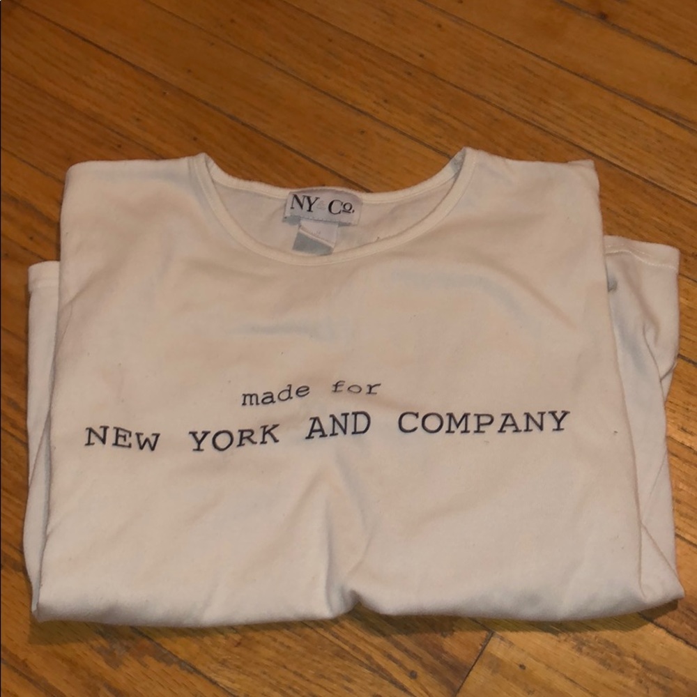 New York and Co. Long Sleeve White T-Shirt
